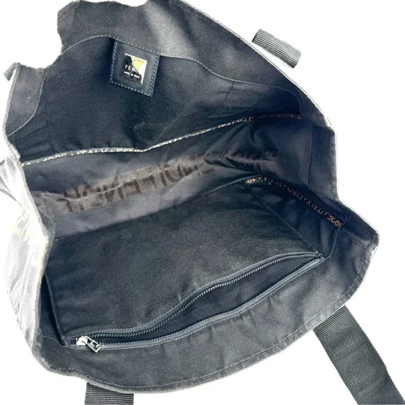 Authentic Fendi Black Roma Tote - Canvas and nylon- very good preloved condition - Picture 11 of 13
